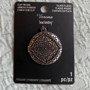 Silver-Plated Locket Filigree Verona by Bead Landing, Magnetic, Picture Pendant